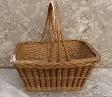 Ancien Panier  Corbeille en Osier  Vintage  30X27x28cm haut french basket