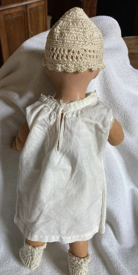 Bebè Minerva, Germany, celluloide pelle di pesca, anni 40/50. - Immagine 4 di 4