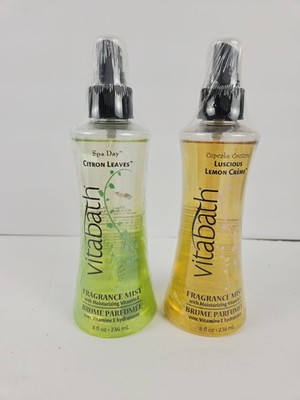 Vintage 2012 Vitabath Body Fragrance Mist Lemon Creme Citron Leaves 2-8oz Ea.