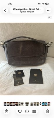 FRYE Melissa Gray Leather Baguette NWT