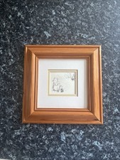 Winnie the Pooh & Piglet In Snow By E.H. Shepherd Frame, (no glass in the frame)
