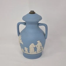 Dudson Jasper Ware Table Lamp Blue & White Wedgwood Type Jasperware No Fittings