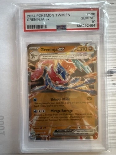 Pokémon Greninja ex Double Rare Holo PSA 10 106/167 Twilight Masquerade 2024
