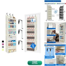 Zebricolo Over Door Organizer Storage 6 Tier, 12 Large Capacity Side Pockets