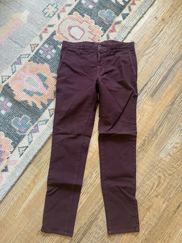 Incotex Slacks Men’s 34x33 Purple Plum Straight Leg Stretch Chino Trousers Pants - Picture 6 of 6