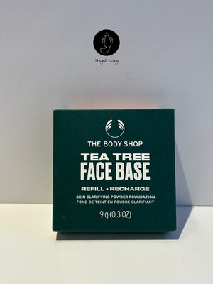 Body Shop Tea Tree Powder Foundation Tan 3W Matte Face Base Vegan