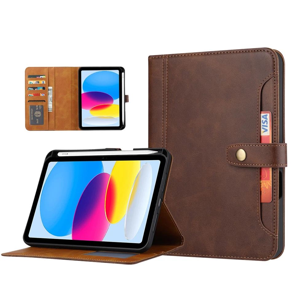 Ударопрочный кожаный чехол-бумажник с подставкой для iPad 8/9/10/11-го поколения Pro 11 - Изображение 4 из 4