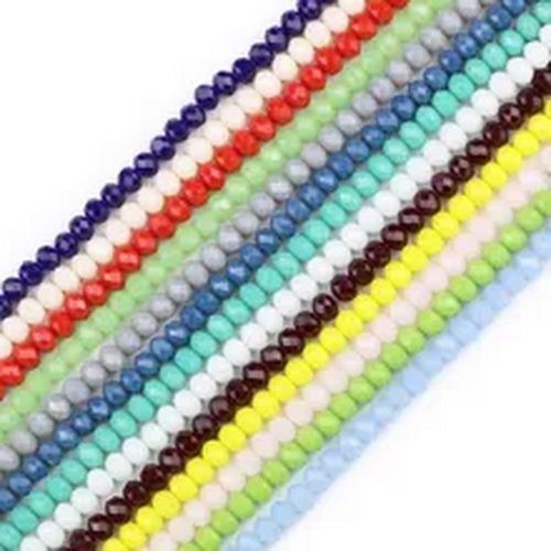 Faceted Crystal Ball Bead Flat Round Ceramic Beads Jewelry Makings 6x4mm 50Pcs - Picture 6 of 31