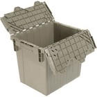 Global Industrial Distribution Container With Hinged Lid 18x13x15 Gray