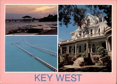 Key West - Seven Miles Bridge New & Old / Postkarte ungelaufen