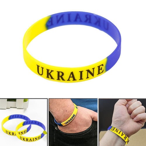Ukraine Nationalflagge Armband elastisch Silikonarmband NEU A5A8 O1M1 A5Y2