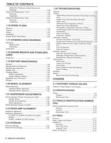 Printed Service Repair Work Shop Manual 2017 Harley Davidson XL883R Roadster - Picture 3 of 15
