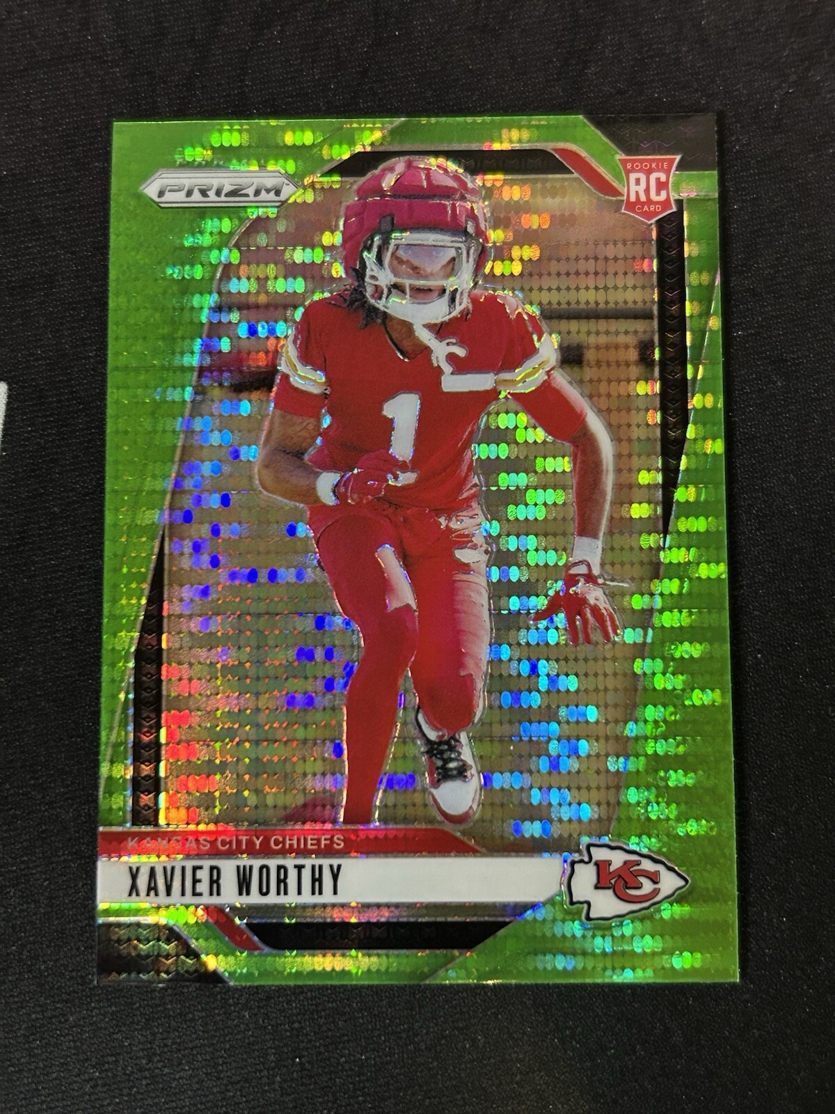 Xavier Worthy Panini Prizm #399 Neon Green Pulsar