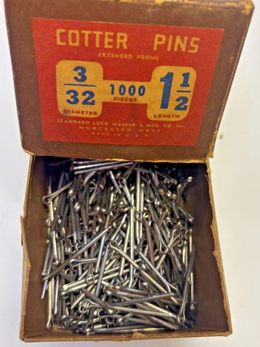 EXTENDED PRONG COTTER PINS DIAMETER 3/32" LENGTHS 1-1/2" 1" LOT OF 468