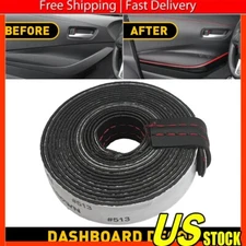 2M PU Leather Car Dashboard Decor Line Strip Sticker Moulding Trim Accessories