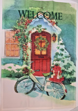 Christmas Welcome Garden Flag 12 X 18 inch single Sided Indoor/Outdoor New