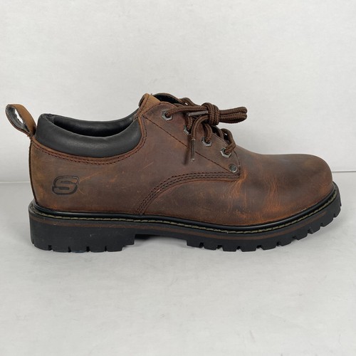Skechers Tom Cats Utility Shoes Mens Size 9.5 Brown Leather Chunky Y2K Lug Sole