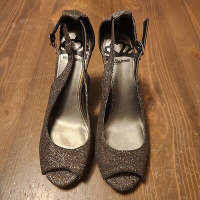 Fergalicious by Fergie Women's Heels Size 7.5M Open Toe Sling Back Mona T 4'' 