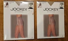 2 Packages New Jockey Control Top Pantyhose Sheer 6552 Sand D Medium/Tall