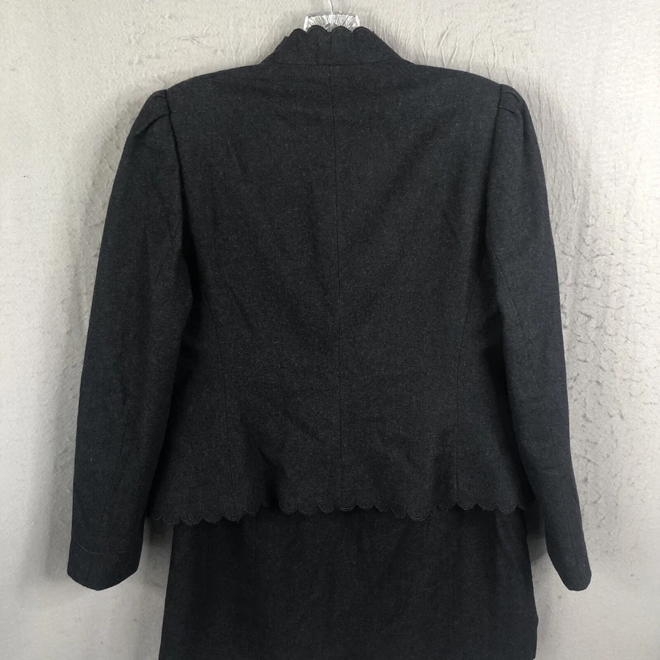 Falda Traje Vintage Sasson Juniors 9 Gris Mezcla Lana Retro Años 80 Oficina Femenina Foto 4 de 4
