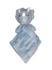 Tahari Blue Triceratops Dinosaur Plush Lovey Baby Blankie
