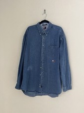 Tommy Hilfiger Men's Jean Button Up Long Sleeve Shirt Size XL
