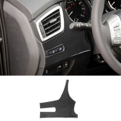 Carbon Fiber Interior Headlight Control Cover Trim For Nissan Rogue/X-Trail
