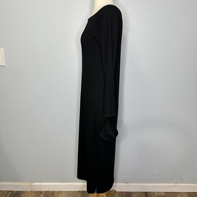Helmut Lang Black Wool Blend Slash Cuffs Midi Stretch Knit Dress Size M |  eBay