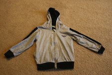 Authentic Armani Boys Gray & Black Full Zip Hoodie 100% Cotton Length 14.5 inch 