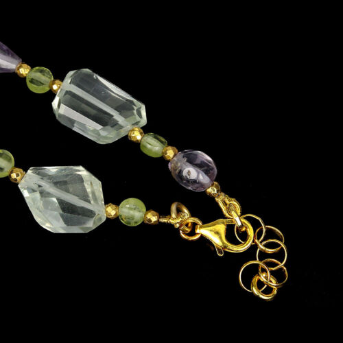 Sommer 925 Silberarmband Amethyst Peridot Natürlicher Edelstein Schmuck 8 Zoll - Bild 3 von 9