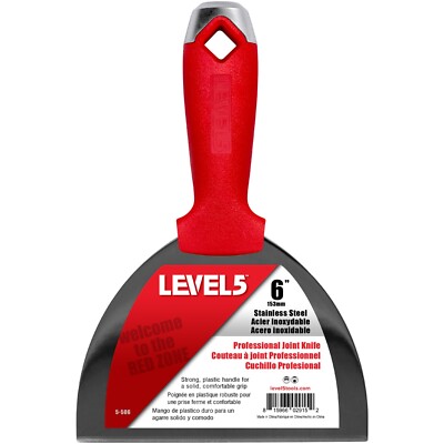 LEVEL5 6'' Drywall Putty Knife - Stainless Steel, Composite Handle | 5-506