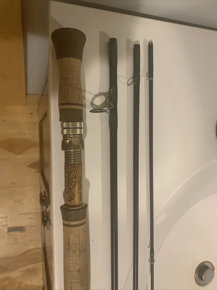 Interruptor de trib personalizado JP Ross 10’8” 7wt varilla de mosca varilla de interruptor básicamente nuevo 4 piezas Foto 2 de 4