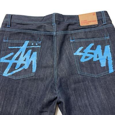 Stussy Logo Painted Denim Shorts Blue 38 Vintage Used Stussy Logo Painted Denim Shorts Blue 38 Vintage Used
