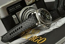 MA WATCH STRAP 26 24 22 MM BLACK MATTE GENUINE EXOTIC SKIN BAND FITS PANERAI ETC