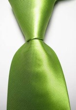 New Classic Checks Light Green JACQUARD WOVEN Silk Men's Tie Necktie