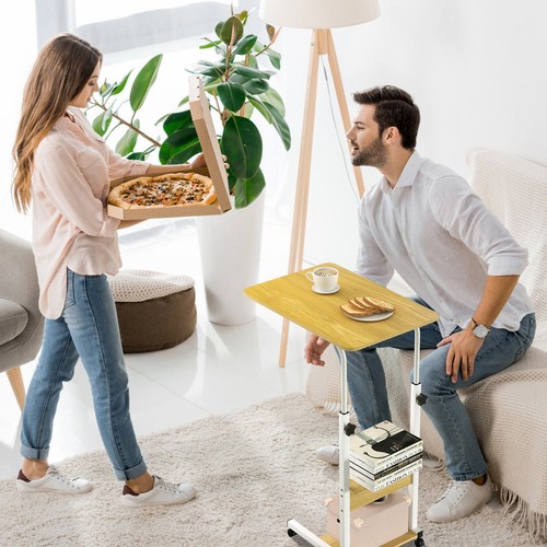 Mobile Laptop Desk Adjustable Sofa Side Bed Couch Table Small Snack Side Tables - Picture 11 of 23