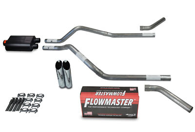 Chevy Blazer 92-94 2.5'' Dual Exhaust Kits Flowmaster Super 40 Slash Tip Corner