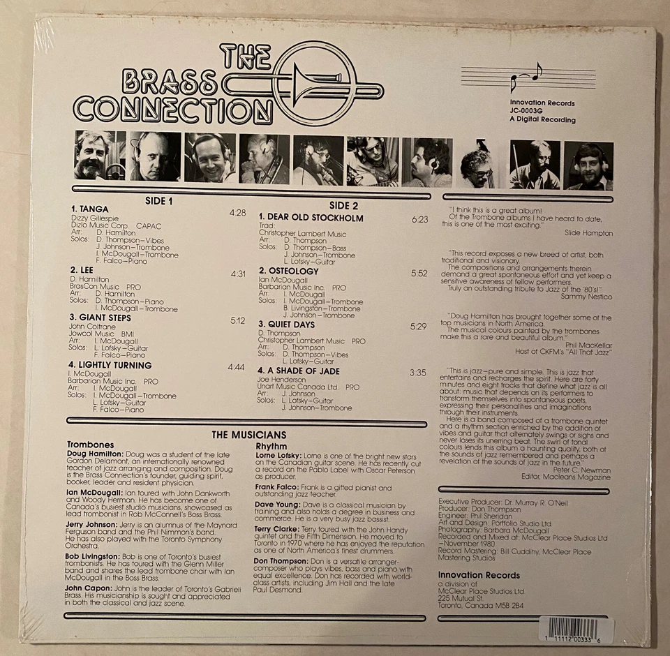 BRASS CONNECTION Ian McDougall Don Thompson Lorne Lofsky Terry Clarke SEALED LP Foto 2 de 3