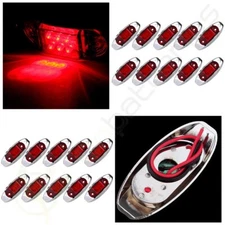 20pcs 4'' Red Fish Shape Side Marker Clearance Light 6 Diodes Truck Trailer