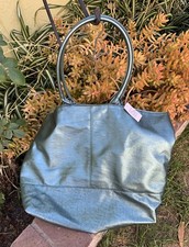 New With Tags Shimmery Green Overnight Sak’s Fifth Avenue Bag Leather