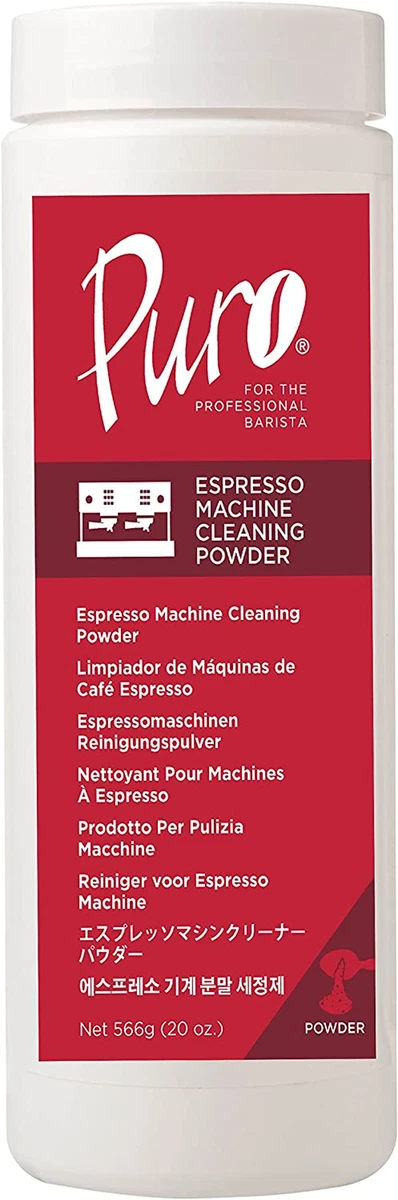 Espresso machine top cleaner powder
