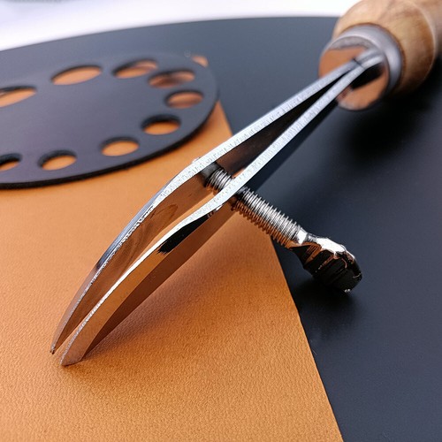 Neu verstellbar Außenkante Ritter Holzgriff Leder Handwerk Werkzeuge Zum Selbermachen Handarbeit - Bild 3 von 7