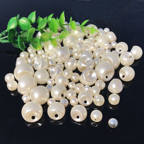 Pearl buttons Hand-sewn Pearl Bias Hole Bead Bags Clothes DIY Leather Craft - Picture 7 of 7