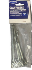 Galvanised Wire Straining Bolts Eye 4 x Bolts Nuts Wire Fencing Tension strainer