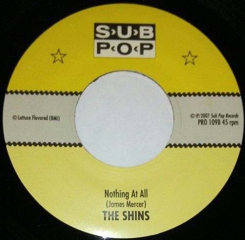 The Shins – Nothing At All Vinyl 2007 Sub Pop Promo Single 7 Inch Used/Like New - Picture 2 of 4