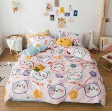 Copripiumino trapuntato 3D testa di gattino ZHUB1590 federe letto Queen King Zoe