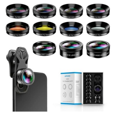 Apexel 11 in 1 Smartphone Camera Lens Kit - fits most phones
