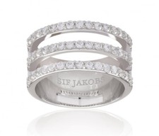 Sif Jakobs Siena Tre Ring With White Zirconnia Sterling Silver Designer Ring