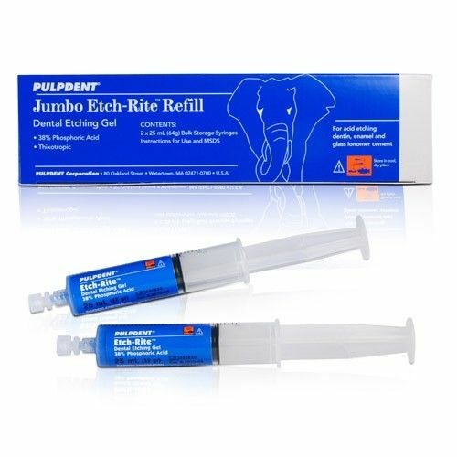 Jumbo EtchRite Refill Dental Etching Gel 50 mL Pulpdent ET50R 2x25 mL