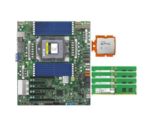 Supermicro H13SSL-NT Motherboard ATX With AMD EPYC 9654 CPU,4x 64GB 4800MHz DDR5 - 第 1/6 張圖片